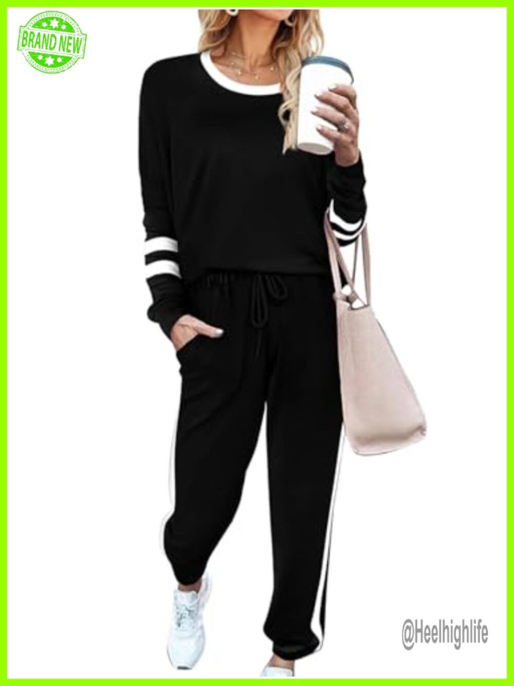 Women's 2 Piece Lounge Set Sweatshirt & Jogger Pants Soft Stretch Loungewear